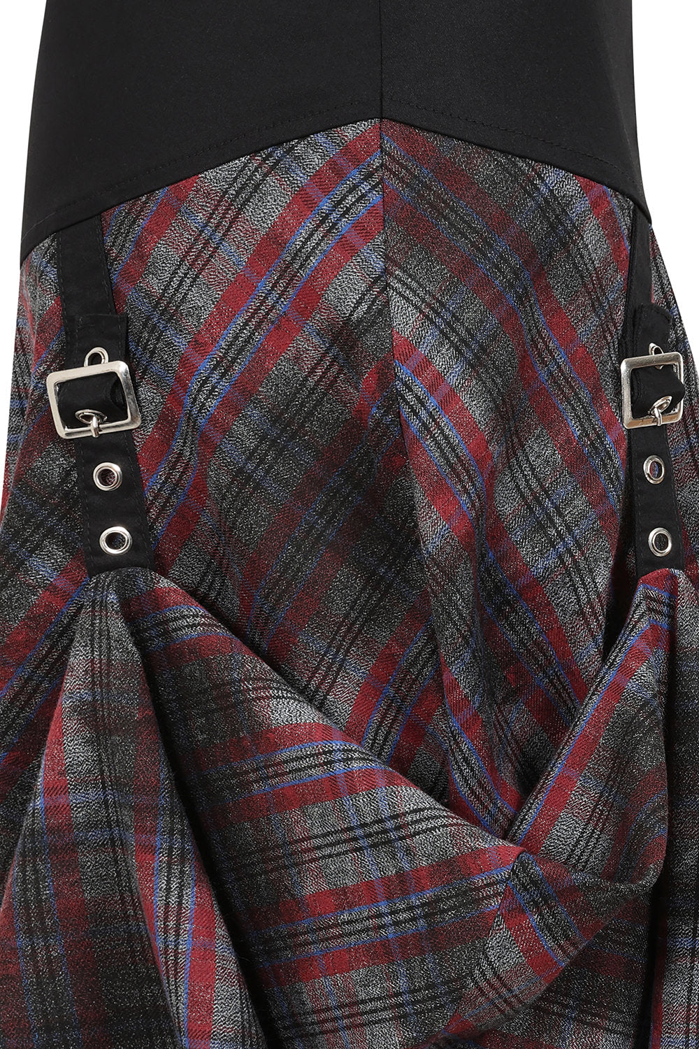 Banned Apparel Morrigan Red Tartan Goth Asymmetric Skirt