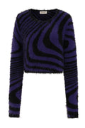 Banned Apparel Daphne Jumper – Purple Swirl Fuzzy Cropped Knit