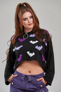 Banned Apparel Batty Babe Jumper – Black & Purple Pastel Goth Knit