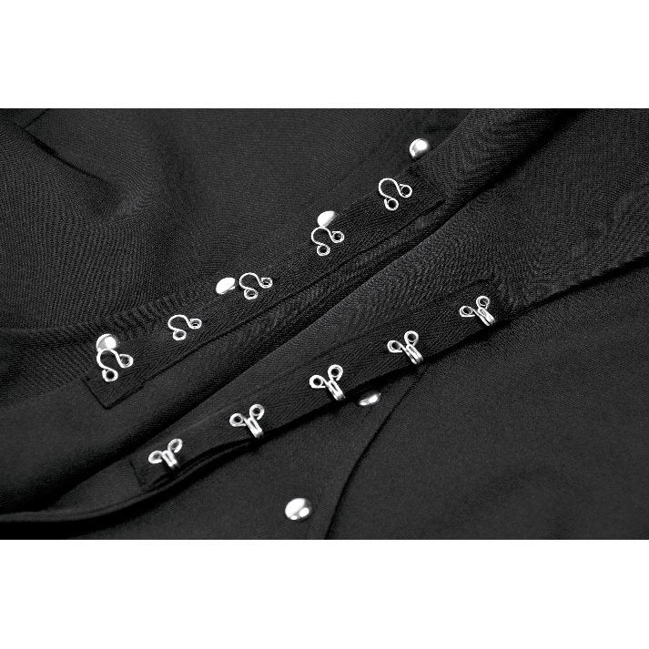 Dark in Love Collete Punk Sleeveless Long Fitted Coat | Studded Gothic