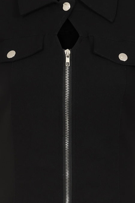 Banned Alternative Tartan Night Zip Dress – Punk Mini with O-Ring