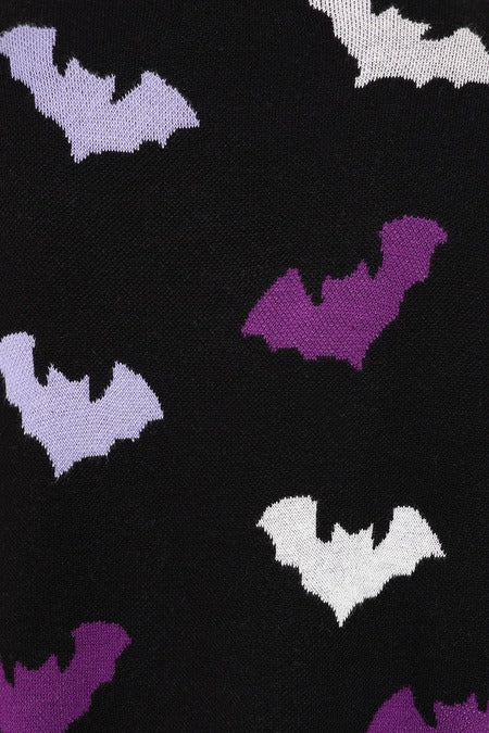 Banned Apparel Batty Babe Jumper – Black & Purple Pastel Goth Knit