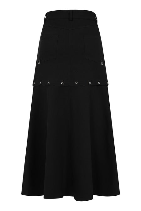 Banned Apparel Gothic Cargo Skirt – Black Zip-Off Punk Mini Skirt