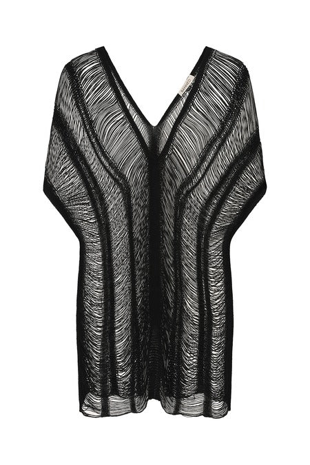 Banned Apparel Gothic Mesh Top – Black Sheer Distressed Knit Layering