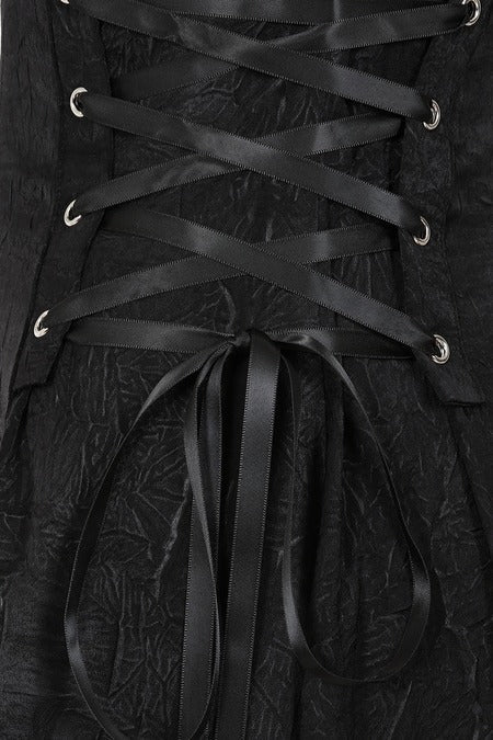 Banned Apparel Gothic High Low Dress – Black Studded Asymmetric Hem