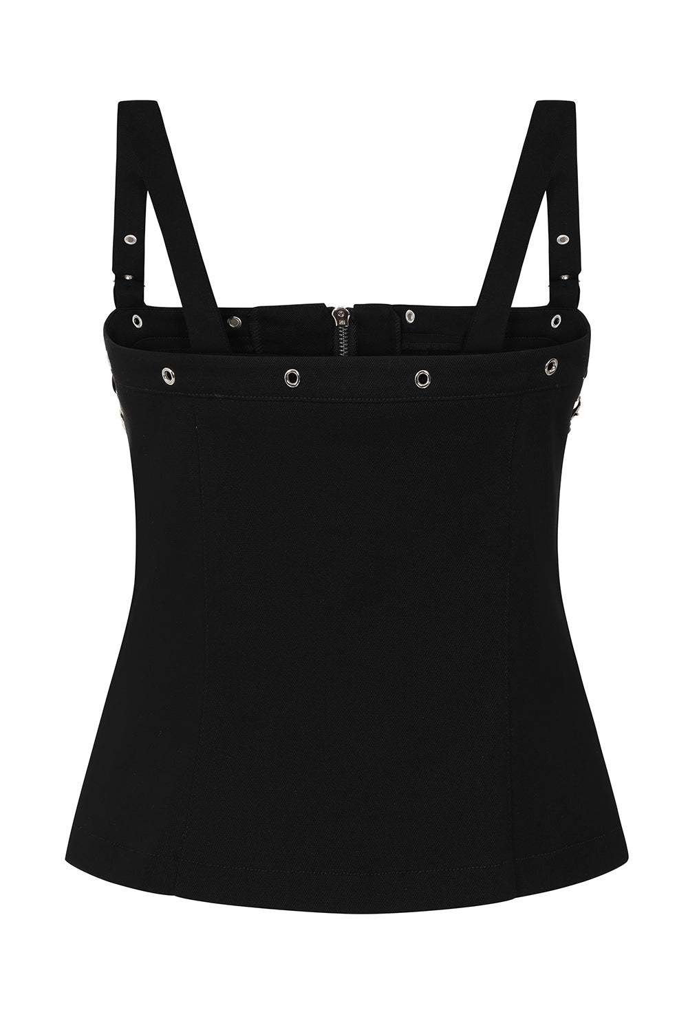 Banned Apparel Street Anarchy Zip Front Top | Black Punk Chain Detail