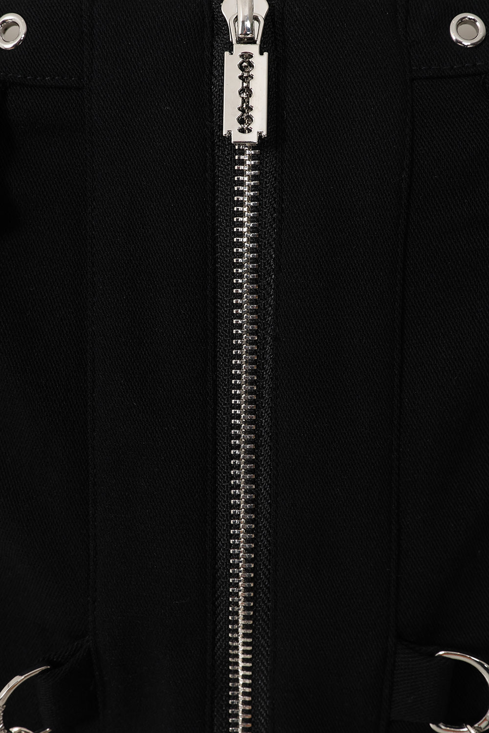 Banned Apparel Street Anarchy Zip Front Top | Black Punk Chain Detail