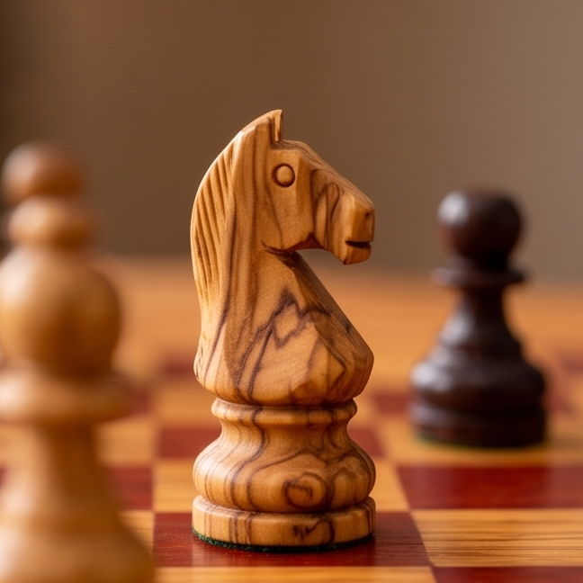 Handcrafted Olive Wood Chess Set with Drawer | Live Edge Red or Black Board