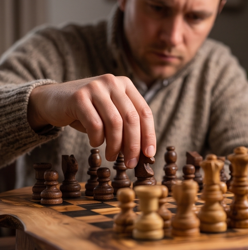Olive Wood Chess Board with One Drawer