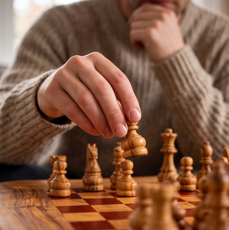 Handcrafted Olive Wood Chess Set | Red or Black Playing Area | Live Edge Board