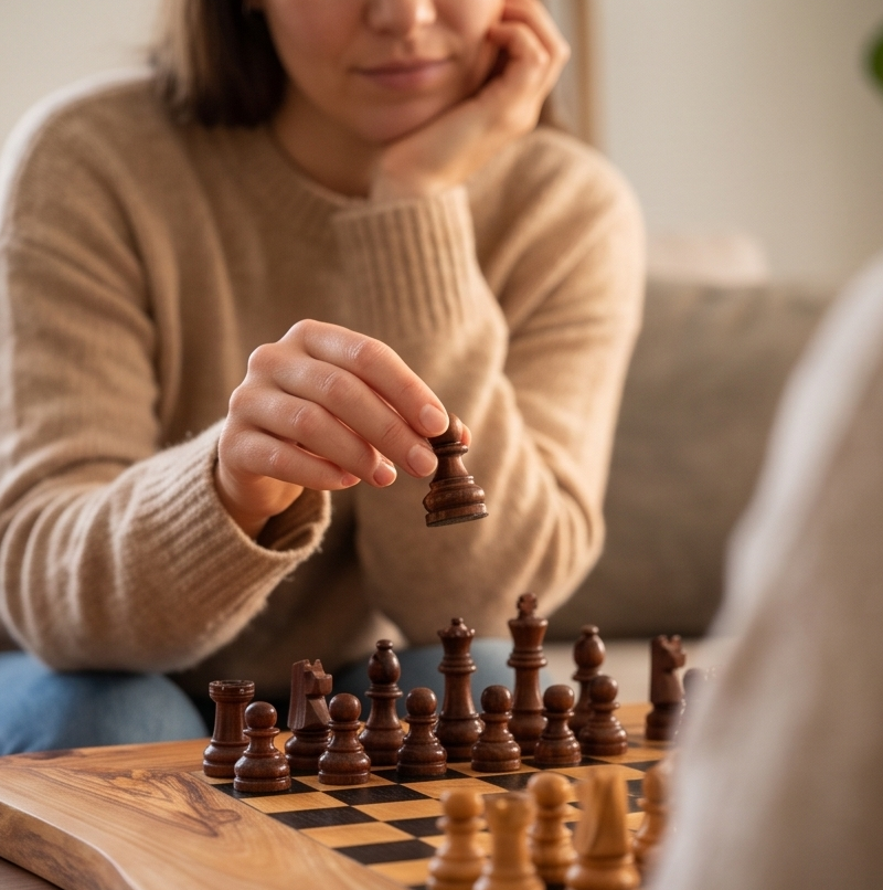 Handcrafted Olive Wood Chess Set | Red or Black Playing Area | Live Edge Board