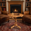 Olive Wood Chess Set 3 Legged Wooden Display Table With Built-In Chess Board