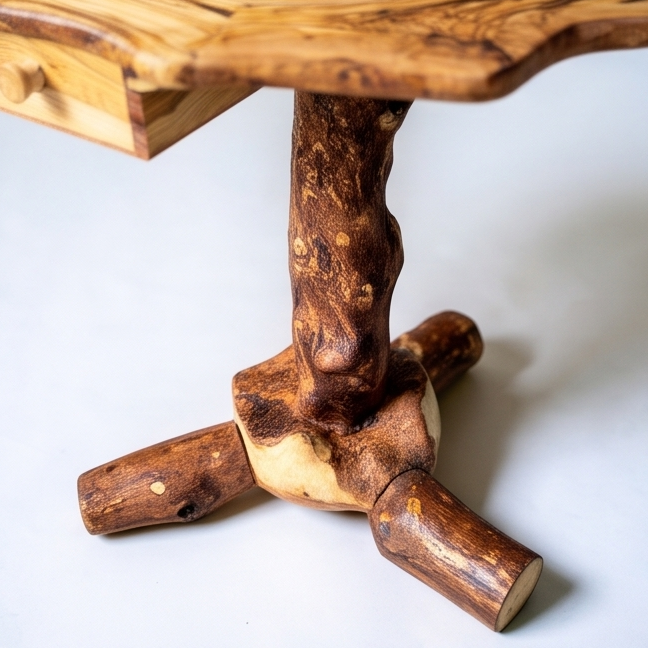 Olive Wood Natural Hand Crafted Fantasy Look Wooden Chess Board Set Table With Pieces | Unique Tabletop Board Game Chess Lovers Gift Idea