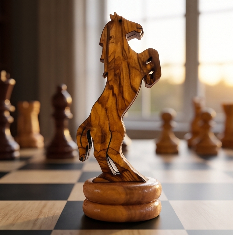 Olive Wood Wooden Chess Piece Set | 4 Sizes