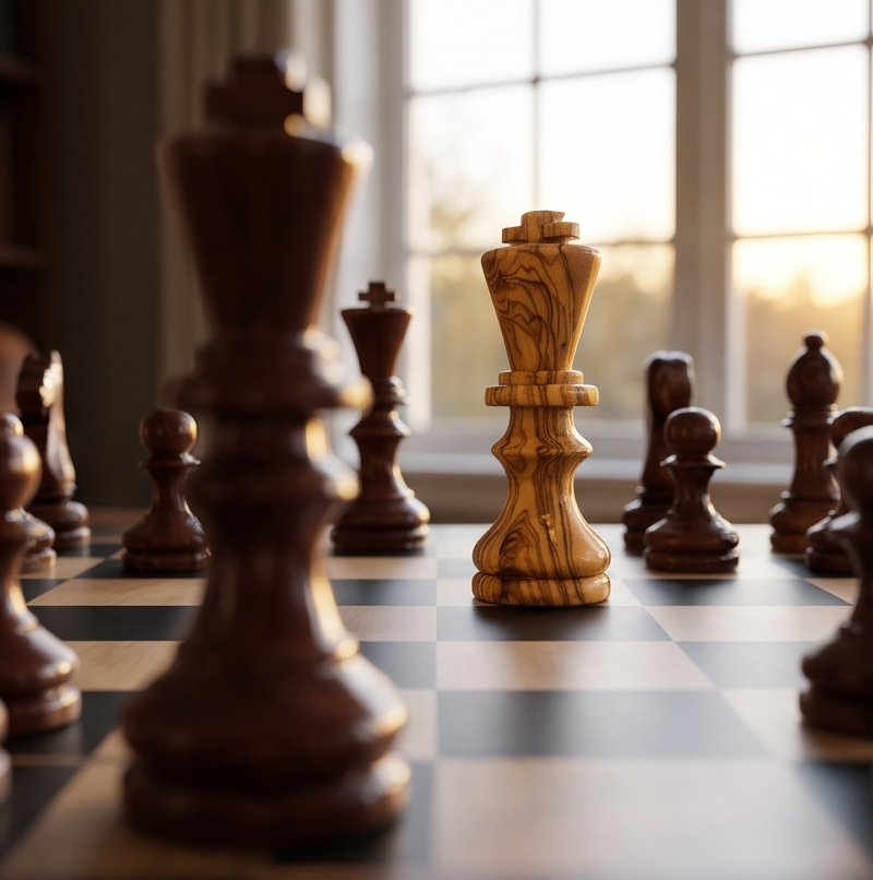Olive Wood Wooden Chess Piece Set | 4 Sizes