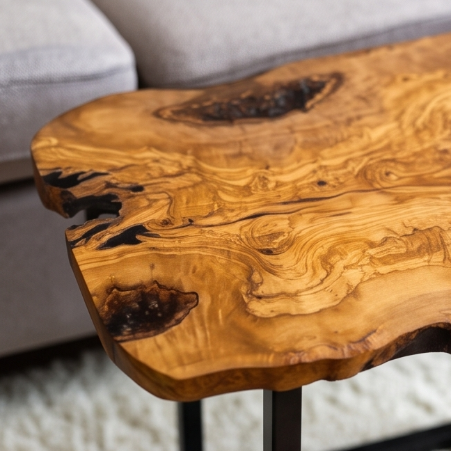 Rectangular Side Table with Metal Frame