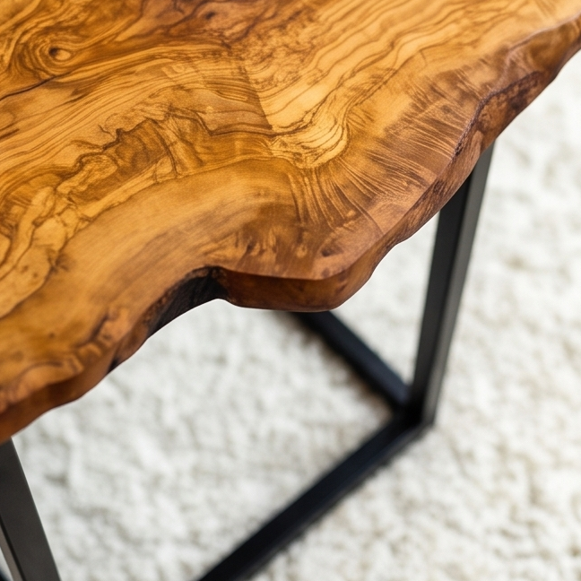 Rectangular Side Table with Metal Frame