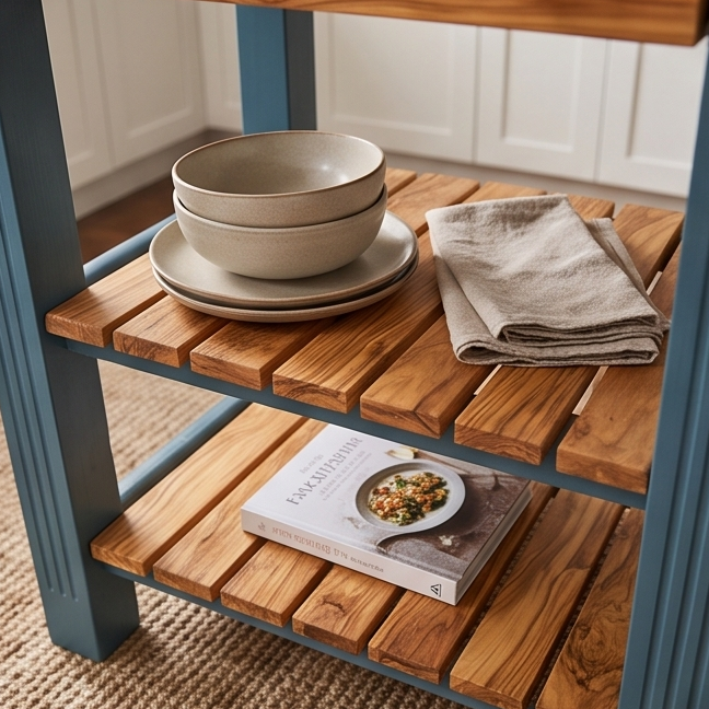 Butcher Block Scratchproof Kitchen Dining Table & 2 Chairs Set With Storage Draws Shelves