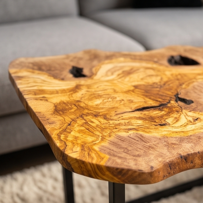 Rectangular Side Table with Metal Frame