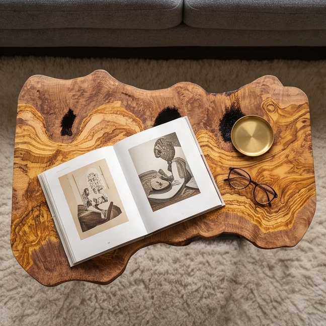 Rectangular Side Table with Metal Frame
