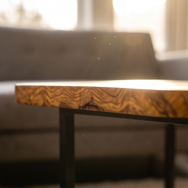 Rectangular Side Table with Metal Frame