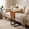 C Shaped Table with Metal Frame