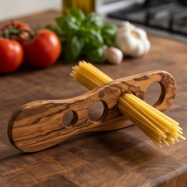 Olive Wood Handcrafted Wooden Spaghetti Measure Portion Sizer Kitchen Gadgets For Portion Control Pasta Noodles