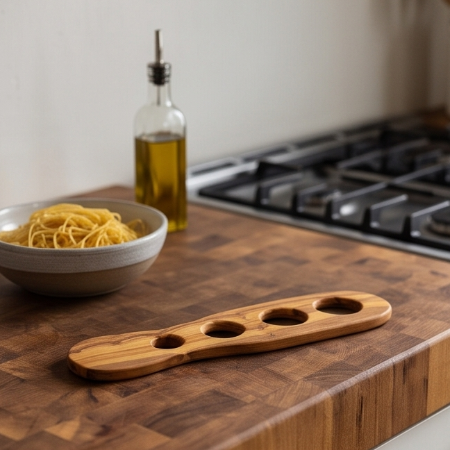 Olive Wood Handcrafted Wooden Spaghetti Measure Portion Sizer Kitchen Gadgets For Portion Control Pasta Noodles