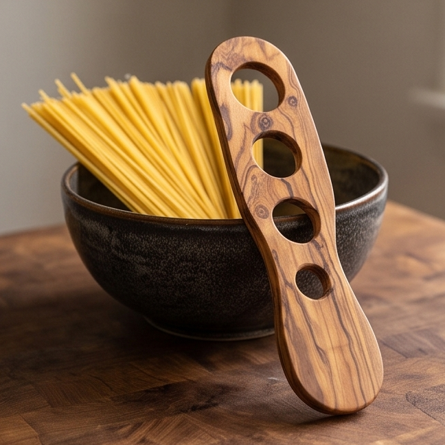 Olive Wood Handcrafted Wooden Spaghetti Measure Portion Sizer Kitchen Gadgets For Portion Control Pasta Noodles