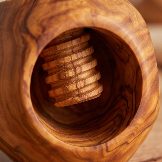 Olive Wood Apple Shape Nutcracker 12 cm