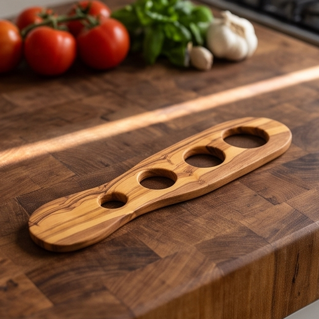 Olive Wood Handcrafted Wooden Spaghetti Measure Portion Sizer Kitchen Gadgets For Portion Control Pasta Noodles