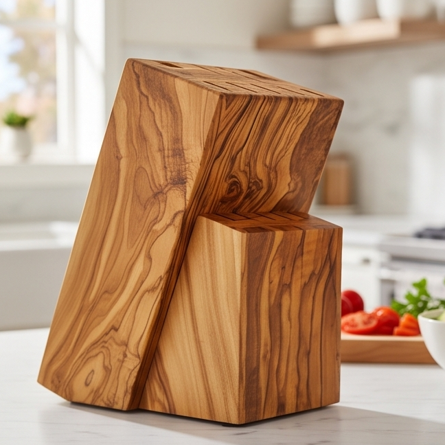 Olive Wood Knife Block