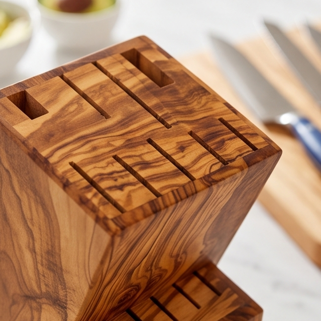 Olive Wood Knife Block