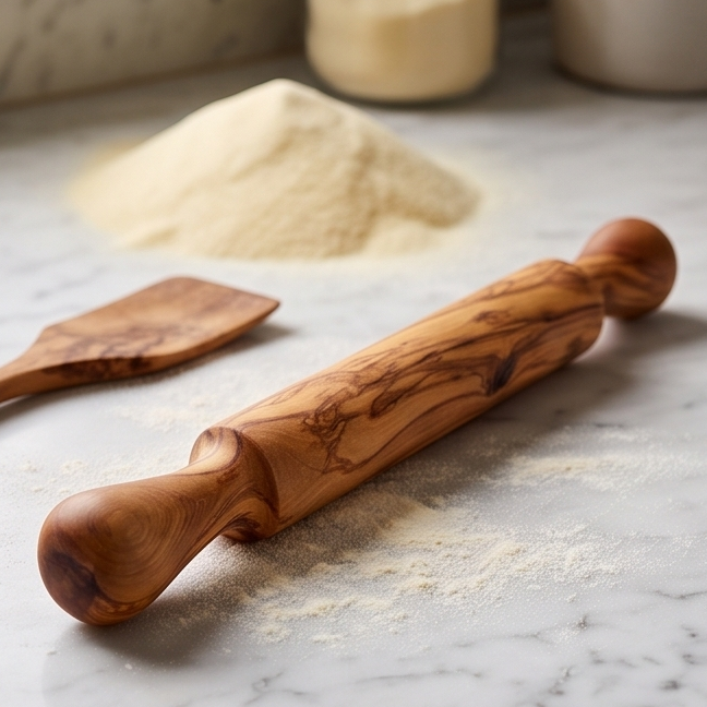 Handcrafted Olive Wood Rolling Pin | Durable Hardwood | Sustainably Sourced | Cake Baking | Various Sizes