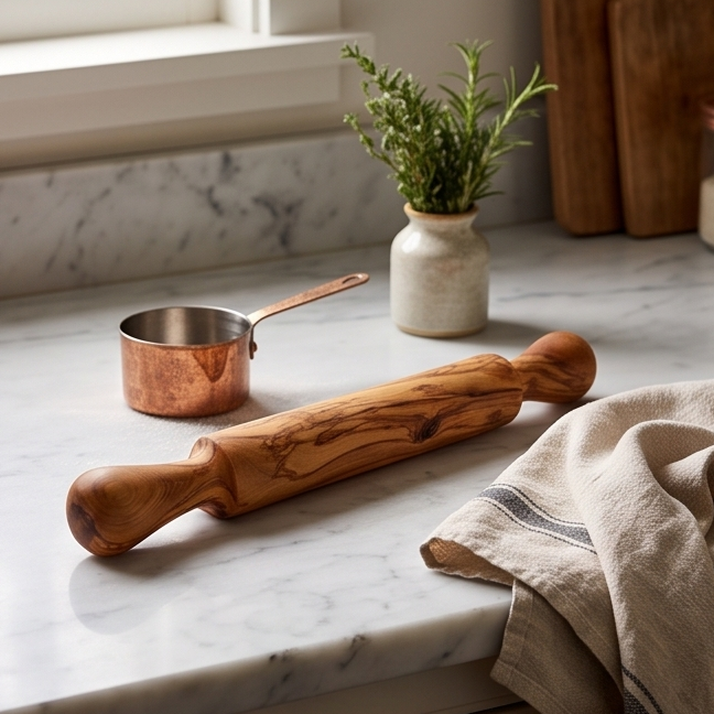 Handcrafted Olive Wood Rolling Pin | Durable Hardwood | Sustainably Sourced | Cake Baking | Various Sizes