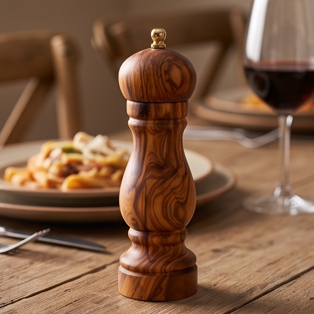 Olive Wood Salt/Pepper Mill | Wooden Spice/Herb/Coffee Grinder