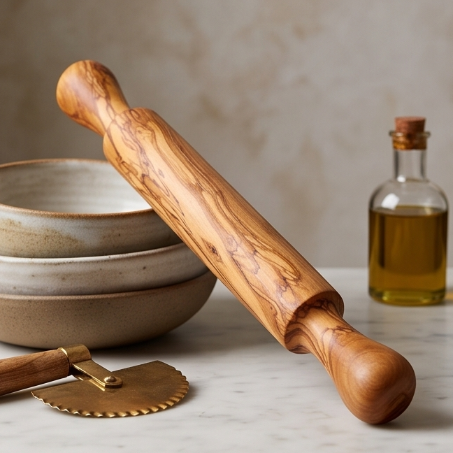 Handcrafted Olive Wood Rolling Pin | Durable Hardwood | Sustainably Sourced | Cake Baking | Various Sizes