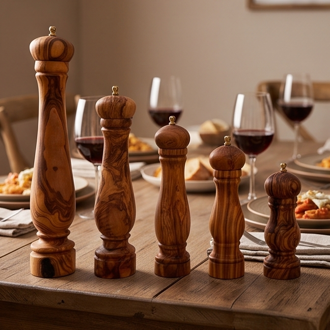 Olive Wood Salt/Pepper Mill | Wooden Spice/Herb/Coffee Grinder