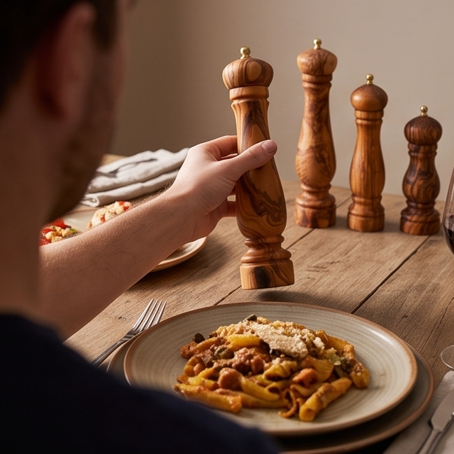 Olive Wood Salt/Pepper Mill | Wooden Spice/Herb/Coffee Grinder