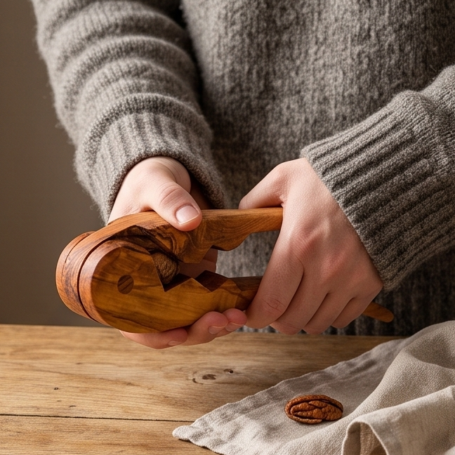 Olive Wood Clamp Nutcracker