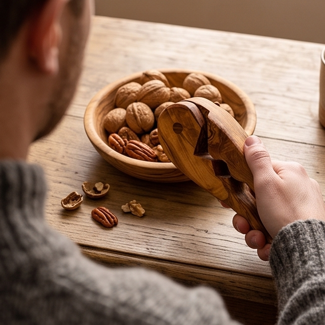 Olive Wood Clamp Nutcracker