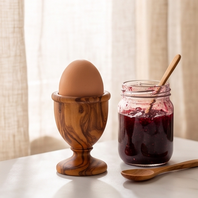 Olive Wood Egg Cup, decor, table accessories
