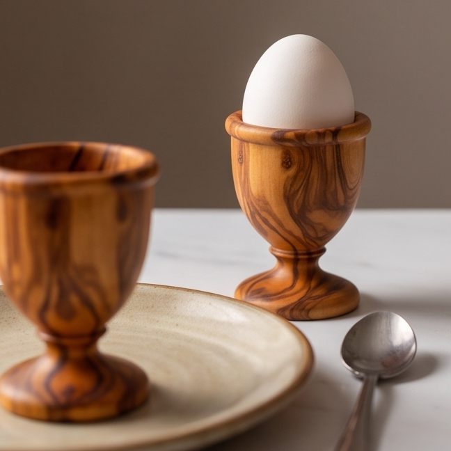 Olive Wood Egg Cup, decor, table accessories