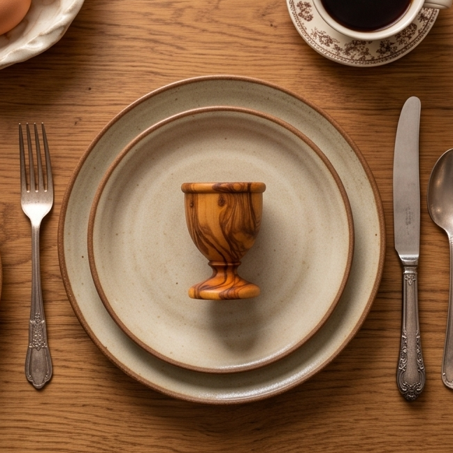 Olive Wood Egg Cup, decor, table accessories