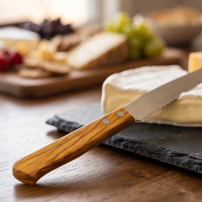 Wooden Hand Cheese Knife 21 cm with mouse knife holder