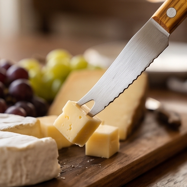 Wooden Hand Cheese Knife 21 cm with mouse knife holder