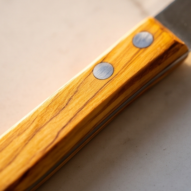 Wooden Hand Cheese Knife 21 cm with mouse knife holder