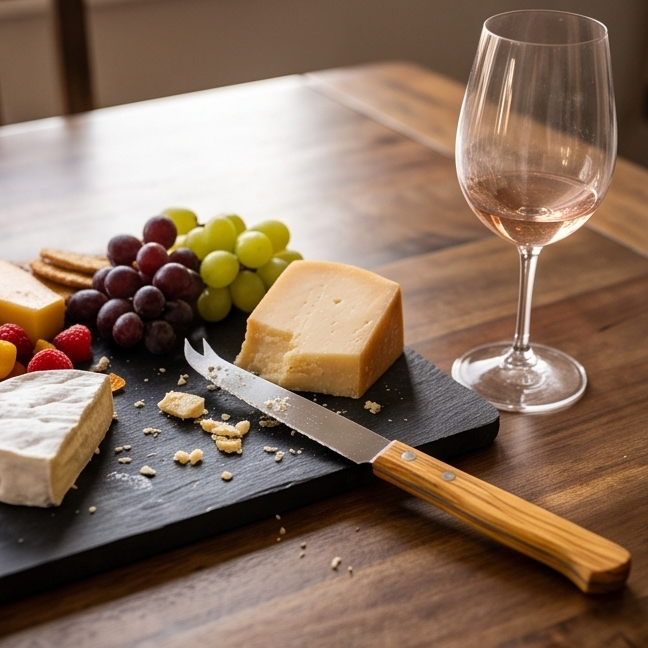 Wooden Hand Cheese Knife 21 cm with mouse knife holder