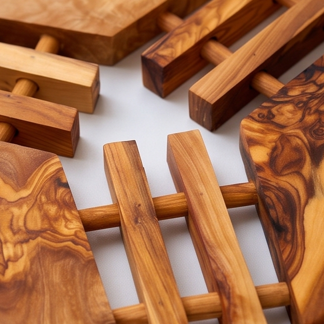 Olive Wood Apple Pan Coaster 19 cm