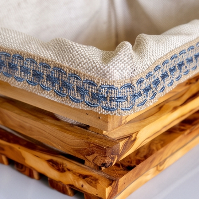 Olive wood Rectangular Shaped Bread Basket 28 cm